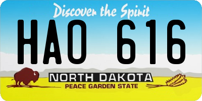 ND license plate HAO616