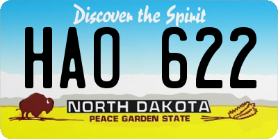 ND license plate HAO622