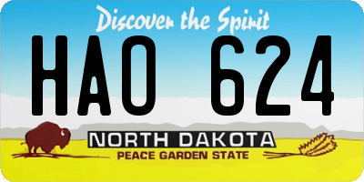 ND license plate HAO624