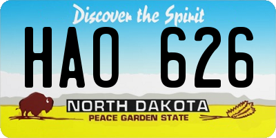 ND license plate HAO626