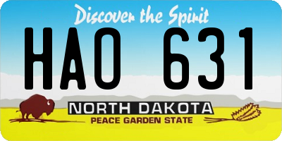 ND license plate HAO631