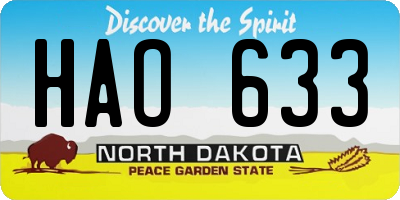 ND license plate HAO633