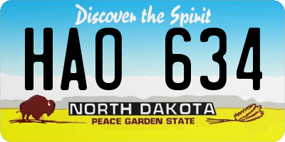 ND license plate HAO634