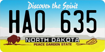ND license plate HAO635