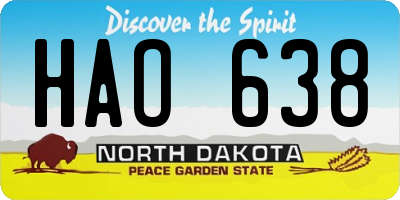 ND license plate HAO638