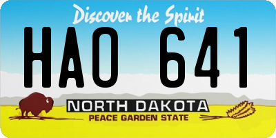 ND license plate HAO641