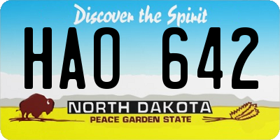 ND license plate HAO642