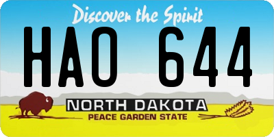 ND license plate HAO644