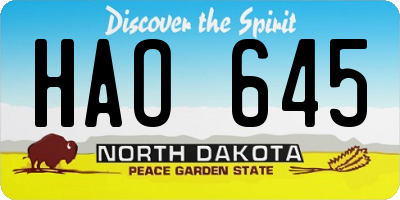 ND license plate HAO645