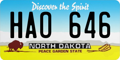 ND license plate HAO646