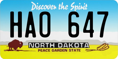 ND license plate HAO647