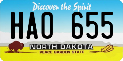 ND license plate HAO655