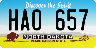 ND license plate HAO657