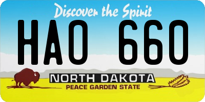 ND license plate HAO660