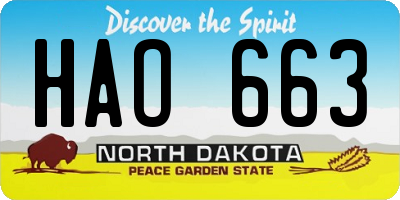 ND license plate HAO663