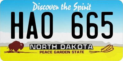 ND license plate HAO665