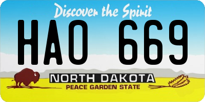 ND license plate HAO669