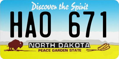ND license plate HAO671