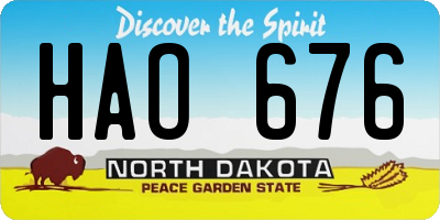 ND license plate HAO676