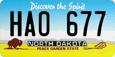 ND license plate HAO677