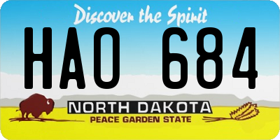 ND license plate HAO684