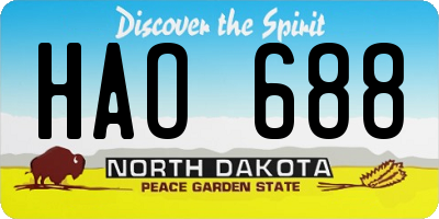 ND license plate HAO688