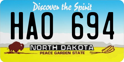 ND license plate HAO694