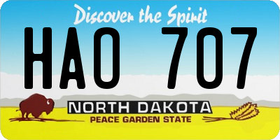 ND license plate HAO707