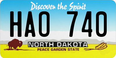 ND license plate HAO740