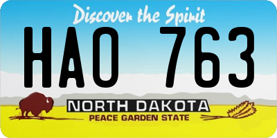 ND license plate HAO763