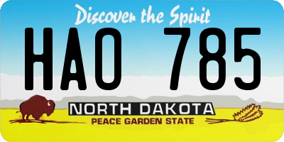 ND license plate HAO785