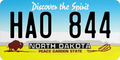 ND license plate HAO844