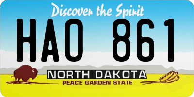 ND license plate HAO861