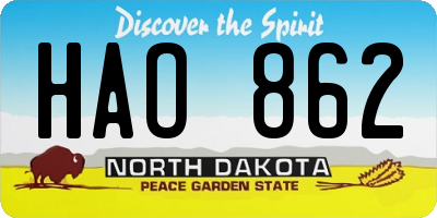 ND license plate HAO862