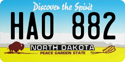 ND license plate HAO882