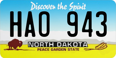 ND license plate HAO943