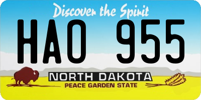 ND license plate HAO955