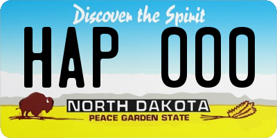 ND license plate HAP000