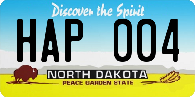 ND license plate HAP004