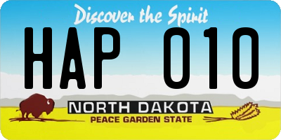 ND license plate HAP010