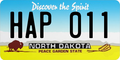 ND license plate HAP011