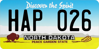 ND license plate HAP026