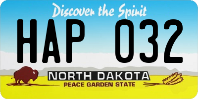 ND license plate HAP032