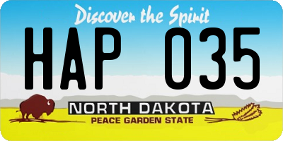 ND license plate HAP035