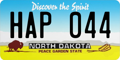 ND license plate HAP044