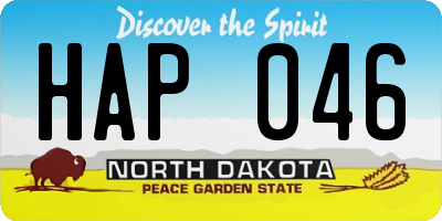 ND license plate HAP046