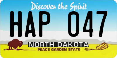 ND license plate HAP047