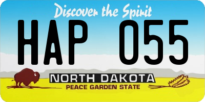 ND license plate HAP055