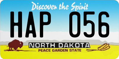 ND license plate HAP056