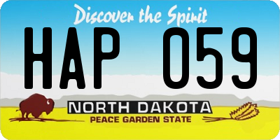 ND license plate HAP059